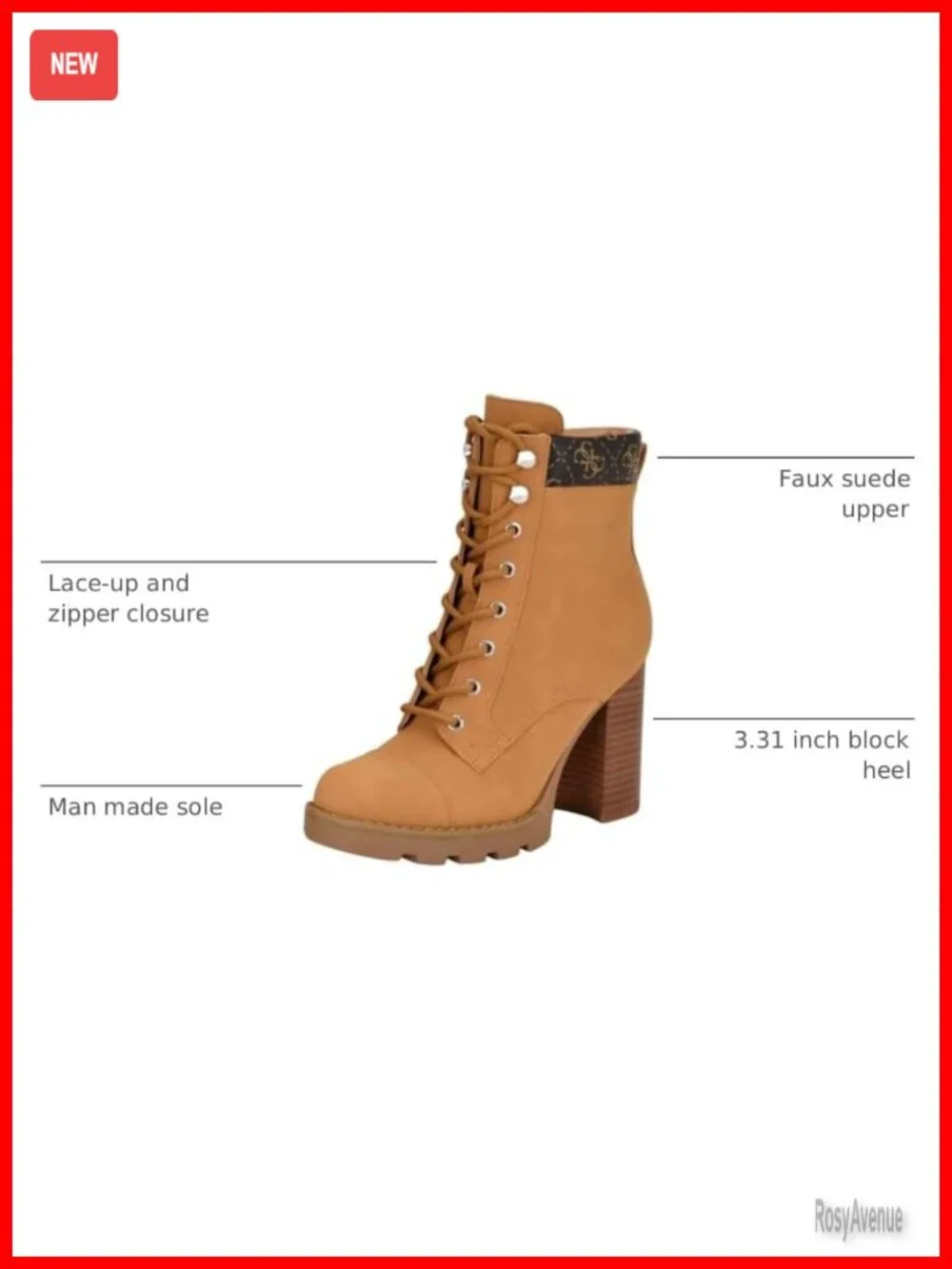 Faux Suede Lace-Up Combat Ankle Booties with Block Heel